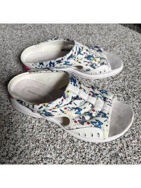 Easy Spirit Women’s Size 9 WW Butterfly Slip On Slide Sandals Shoes SETRACIEE22